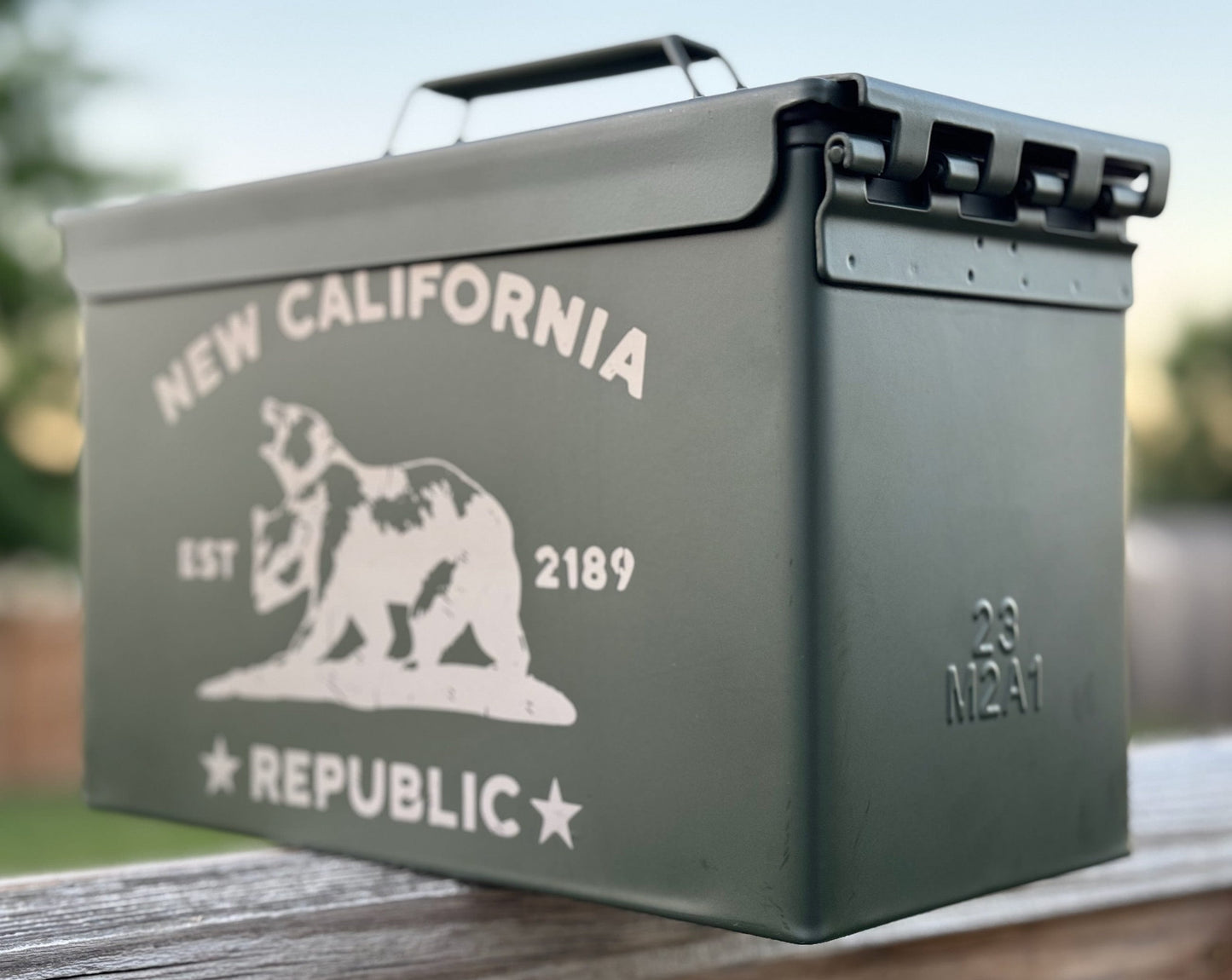 New California Republic Custom Engraved 50 Caliber Waterproof Ammo Box – Fallout Theme – Steel Construction, 12 x 6 x 7.5 inches