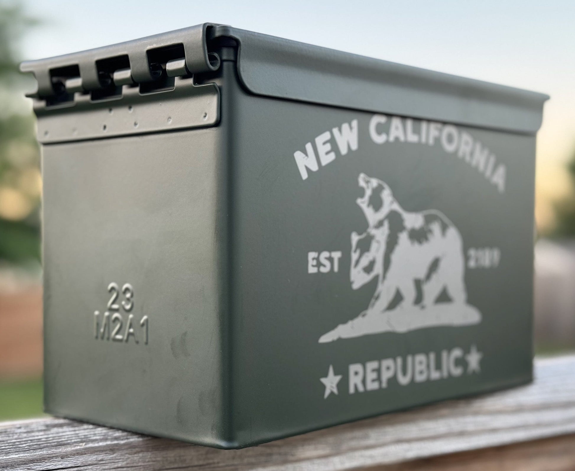 New California Republic Custom Engraved 50 Caliber Waterproof Ammo Box – Fallout Theme – Steel Construction, 12 x 6 x 7.5 inches