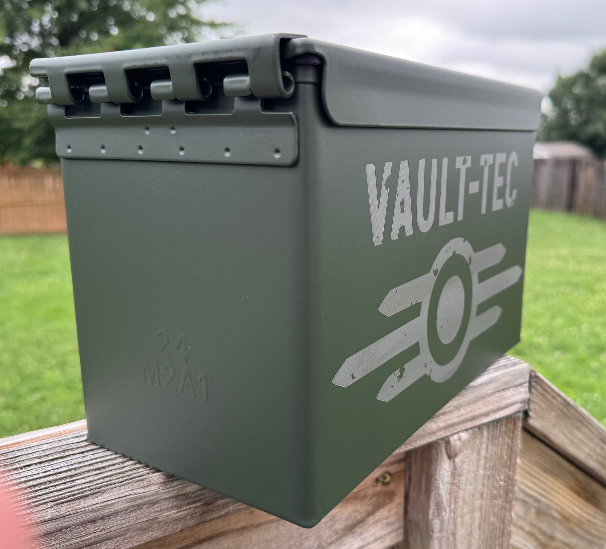 Nuka Cola / Vault Tec Custom Engraved 50 Caliber Waterproof Ammo Box Fallout Game and Show Theme Steel Construction, 12 x 6 x 7.5 inches